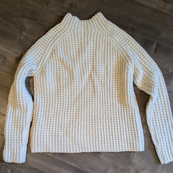 White Chunky Knit Mock Neck Sweater - Picture 5 of 5